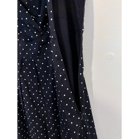 Lands End Cotton Polka Dot Dress Blue White Size 4 - Picture 5 of 10